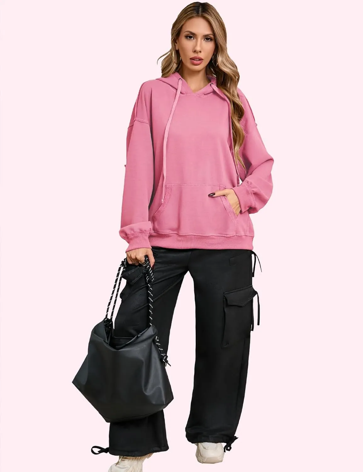 CHERFLY Oversized Hoodies for Women 2025 Fashion Pullover Sweatshirts Spring Outfits