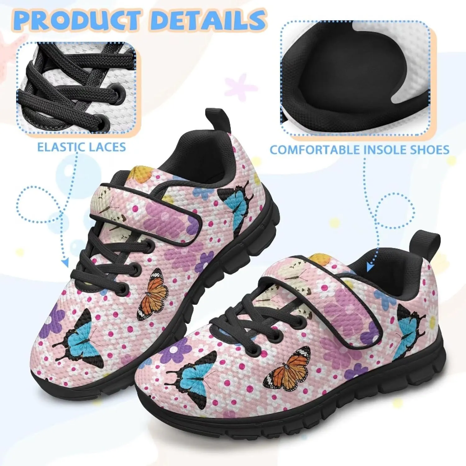 Children's Spring Casual Sneakers,Lightweight School Single Buckle Sports Shoes Girls Uniform-Dress Shoes