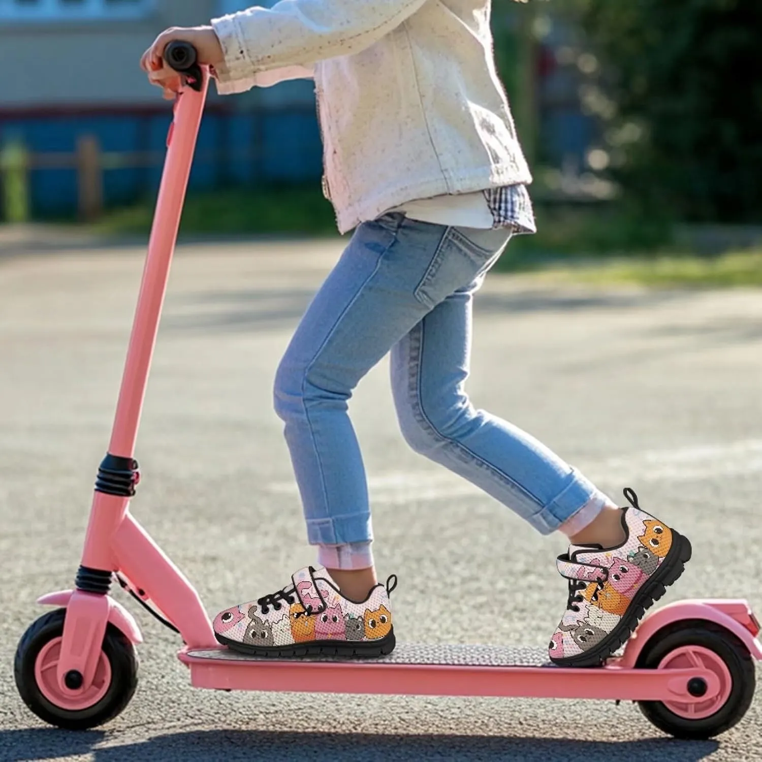 Children's Spring Casual Sneakers,Lightweight School Single Buckle Sports Shoes Girls Uniform-Dress Shoes