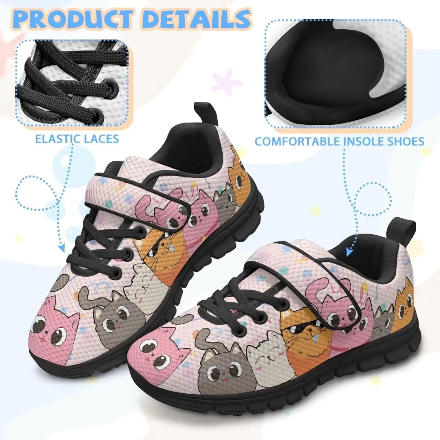 Children's Spring Casual Sneakers,Lightweight School Single Buckle Sports Shoes Girls Uniform-Dress Shoes