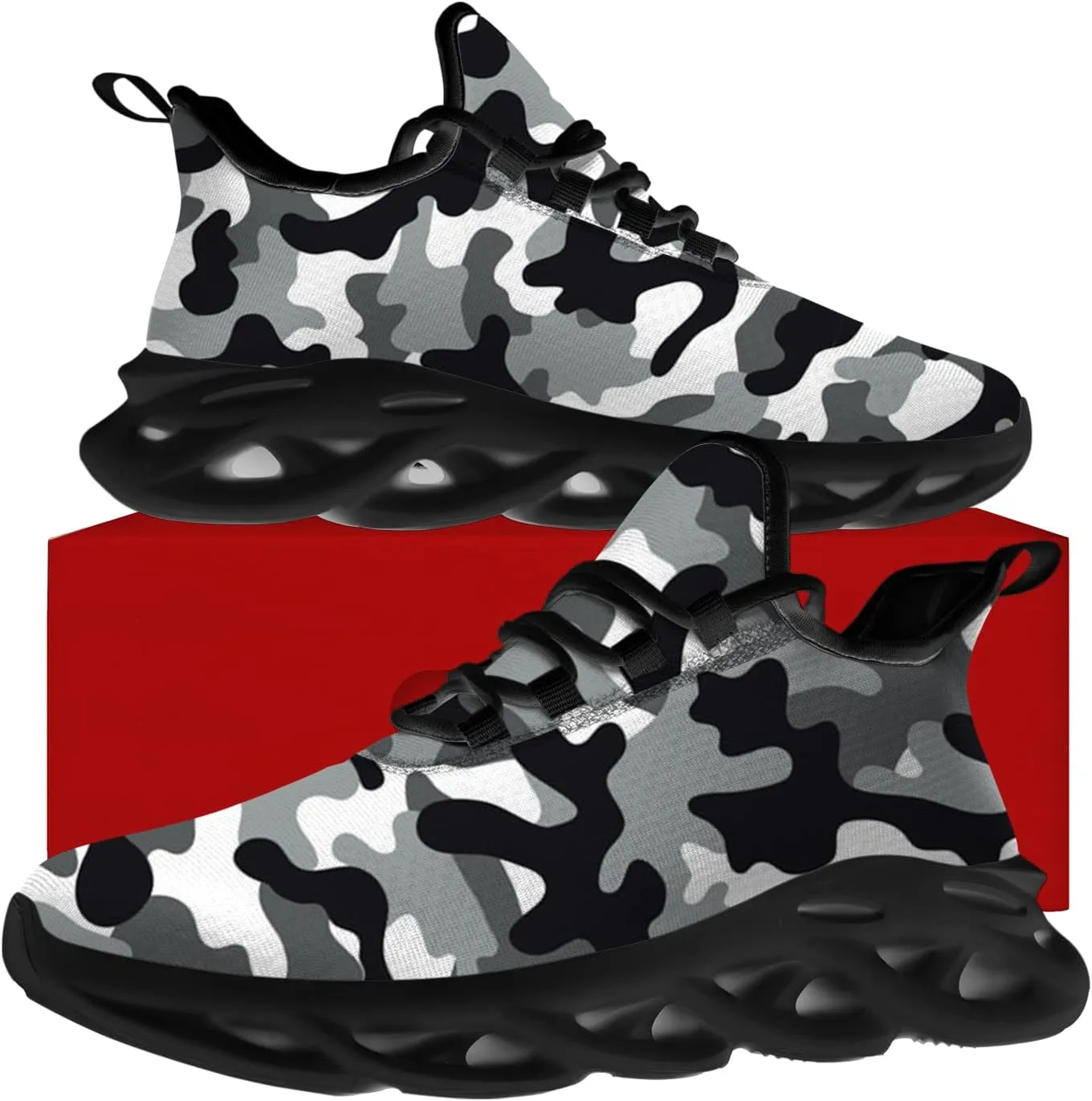 Ciadoon American Flag Shoes for Men Women Running Lightweight Sport Walking Tennis Sneakers 4th of July Shoes Gifts for Him Her