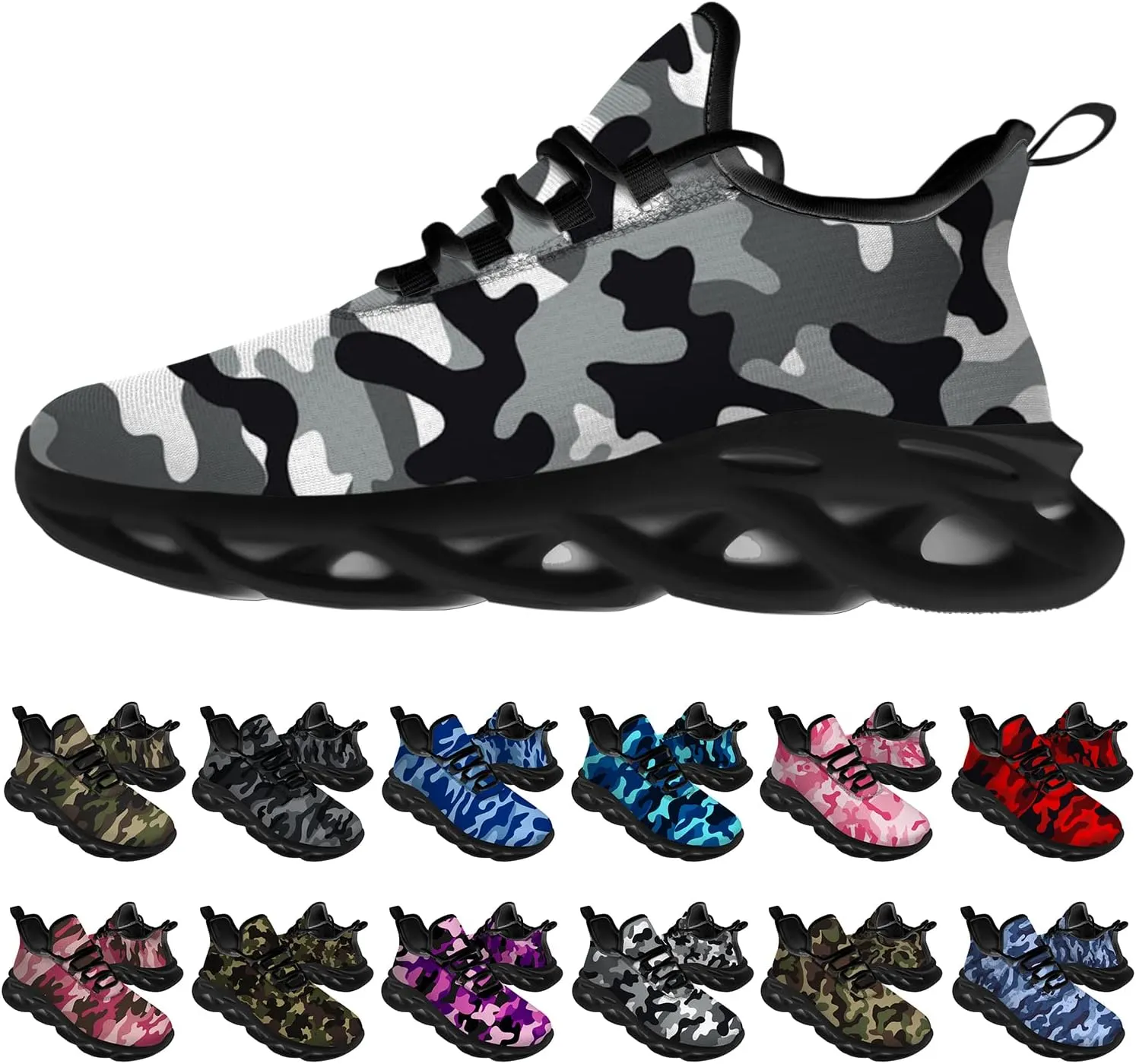 Ciadoon American Flag Shoes for Men Women Running Lightweight Sport Walking Tennis Sneakers 4th of July Shoes Gifts for Him Her