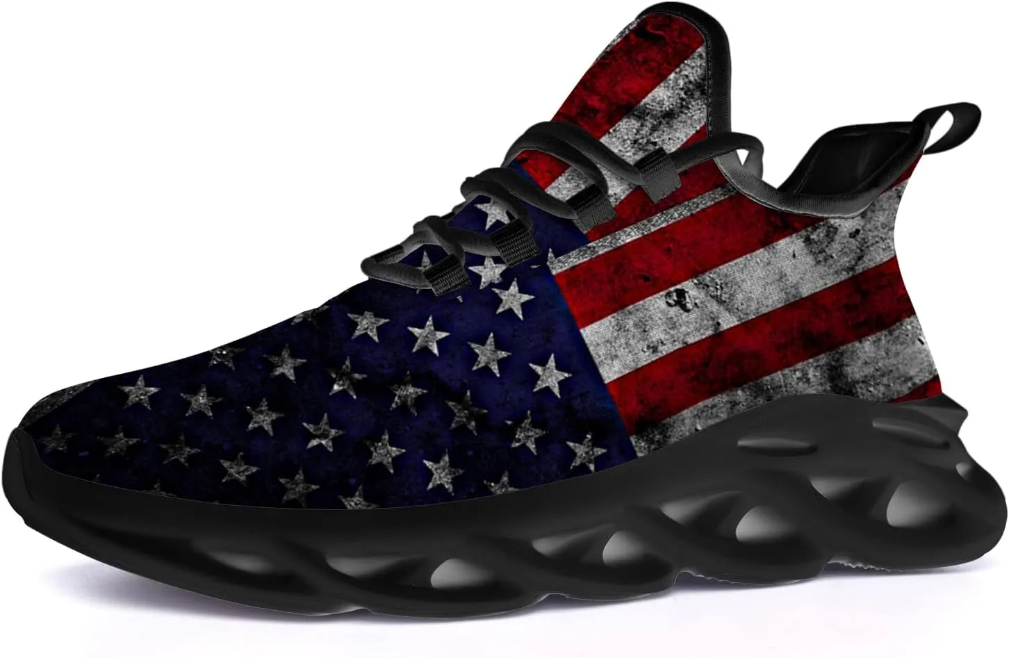 Ciadoon American Flag Shoes for Men Women Running Shoes Sport Walking Tennis Sneakers Athletic Shoes Gifts for Boy Girl
