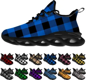 Ciadoon Plaid Shoes for Men Women Road Running Shoes Sport Walking Tennis Sneakers Athletic Shoes Gifts for Boy Girl