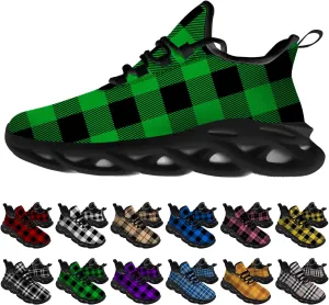 Ciadoon Plaid Shoes for Men Women Road Running Shoes Sport Walking Tennis Sneakers Athletic Shoes Gifts for Boy Girl