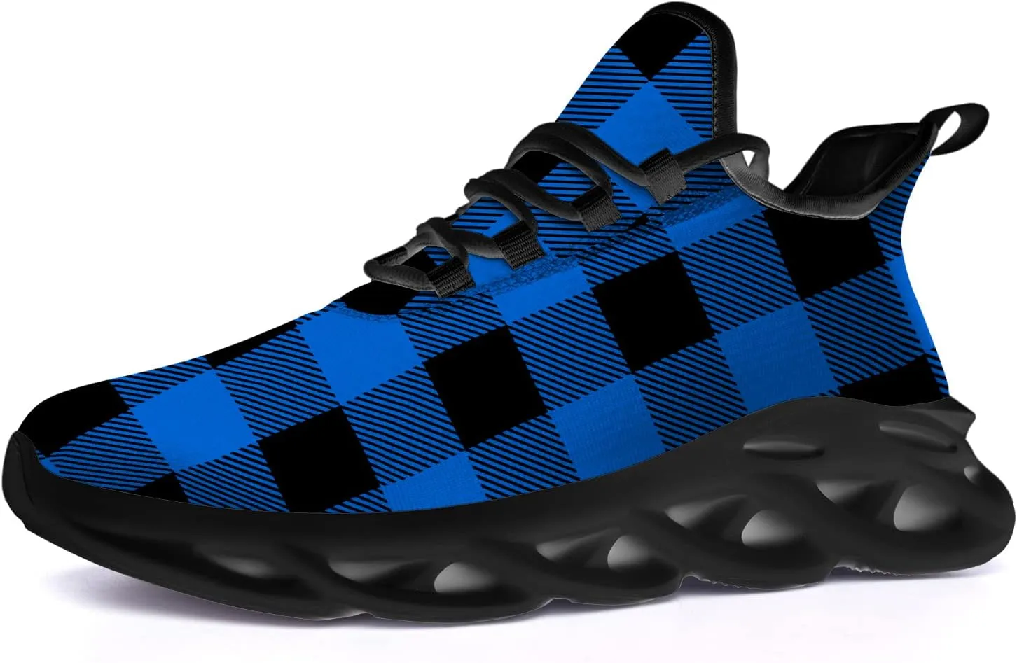 Ciadoon Plaid Shoes for Men Women Road Running Shoes Sport Walking Tennis Sneakers Athletic Shoes Gifts for Boy Girl