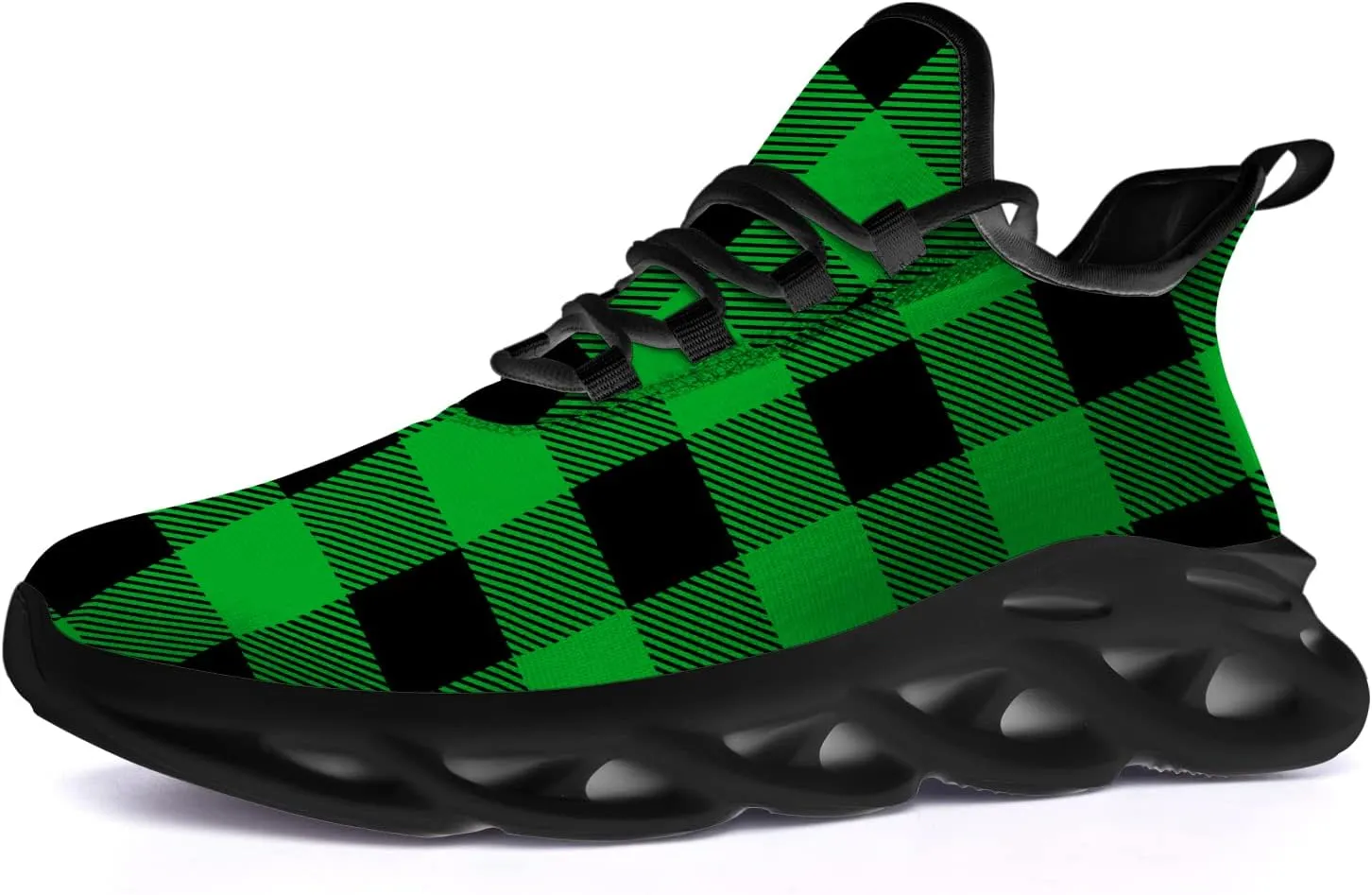 Ciadoon Plaid Shoes for Men Women Road Running Shoes Sport Walking Tennis Sneakers Athletic Shoes Gifts for Boy Girl