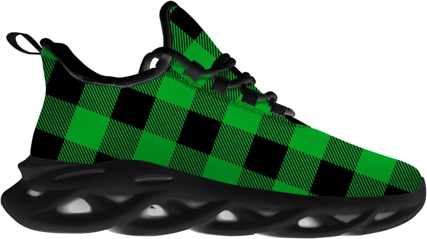 Ciadoon Plaid Shoes for Men Women Road Running Shoes Sport Walking Tennis Sneakers Athletic Shoes Gifts for Boy Girl