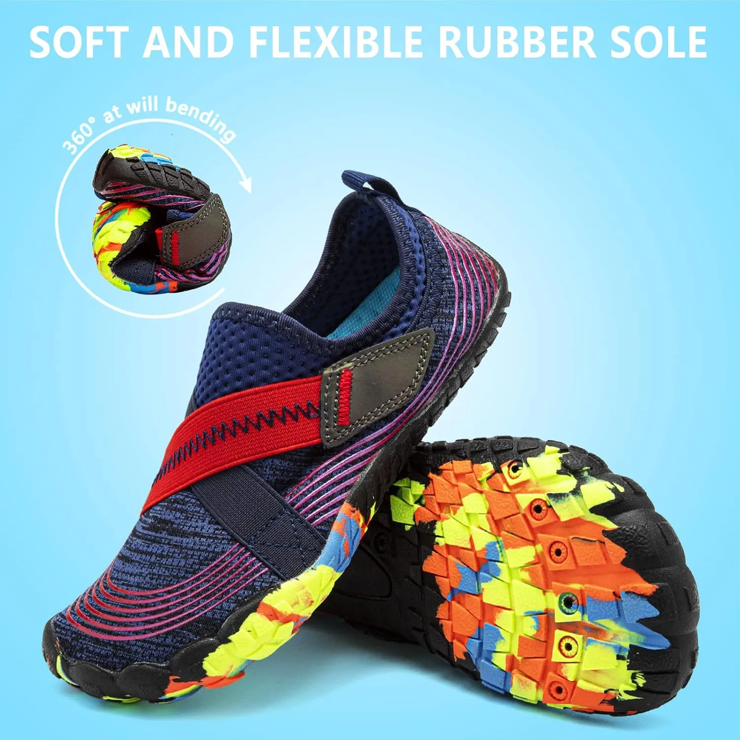 CIOR Kids Boys & Girls Water Shoes Sports Aqua Athletic Sneakers Lightweight Sport Fast Dry Shoes(Toddler/Little Kid/Big Kid)