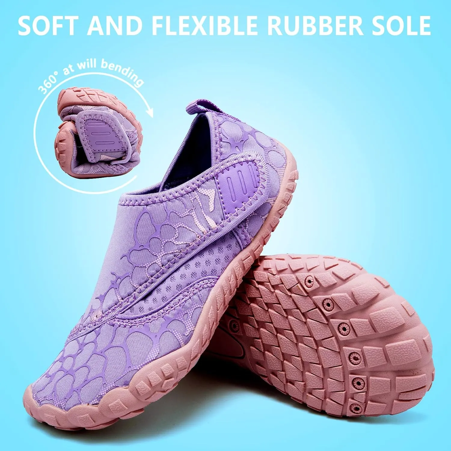CIOR Kids Boys & Girls Water Shoes Sports Aqua Athletic Sneakers Lightweight Sport Fast Dry Shoes(Toddler/Little Kid/Big Kid)