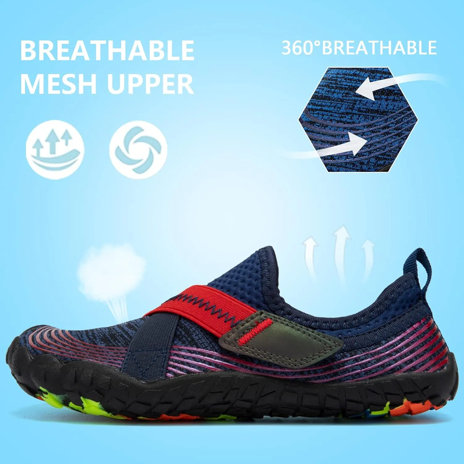 CIOR Kids Boys & Girls Water Shoes Sports Aqua Athletic Sneakers Lightweight Sport Fast Dry Shoes(Toddler/Little Kid/Big Kid)
