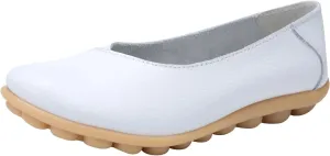 Comfortable Leather Shoes for Women Solid Non Slip 女式平底鞋 Shoes Soft Walking Driving Business Casual Elevator