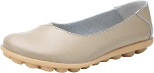 Comfortable Leather Shoes for Women Solid Non Slip 女式平底鞋 Shoes Soft Walking Driving Business Casual Elevator