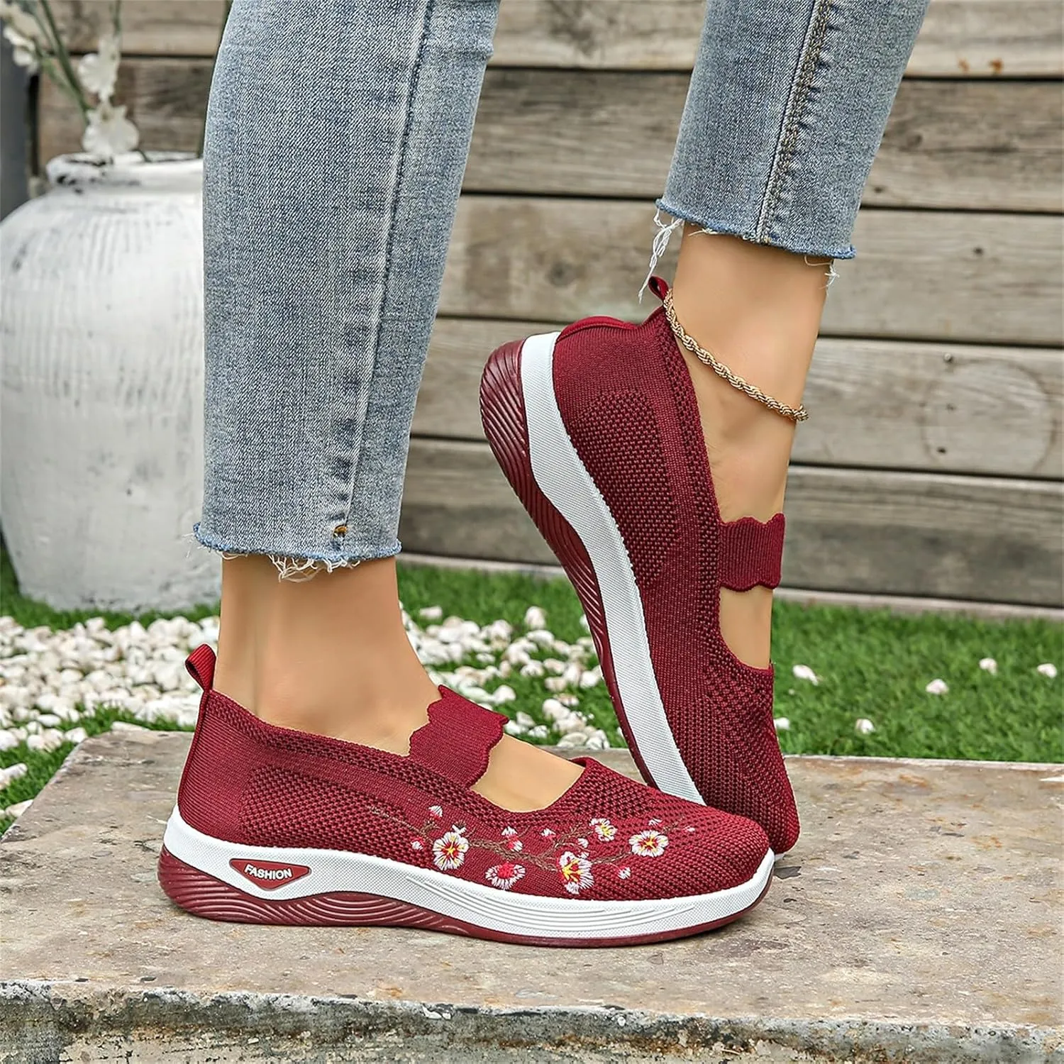 Comfortwear Shoes for Women Comfortable Orthowalk Orthopedic Shoes Breathable Mesh Fashion Printed Orthotic Sneakers