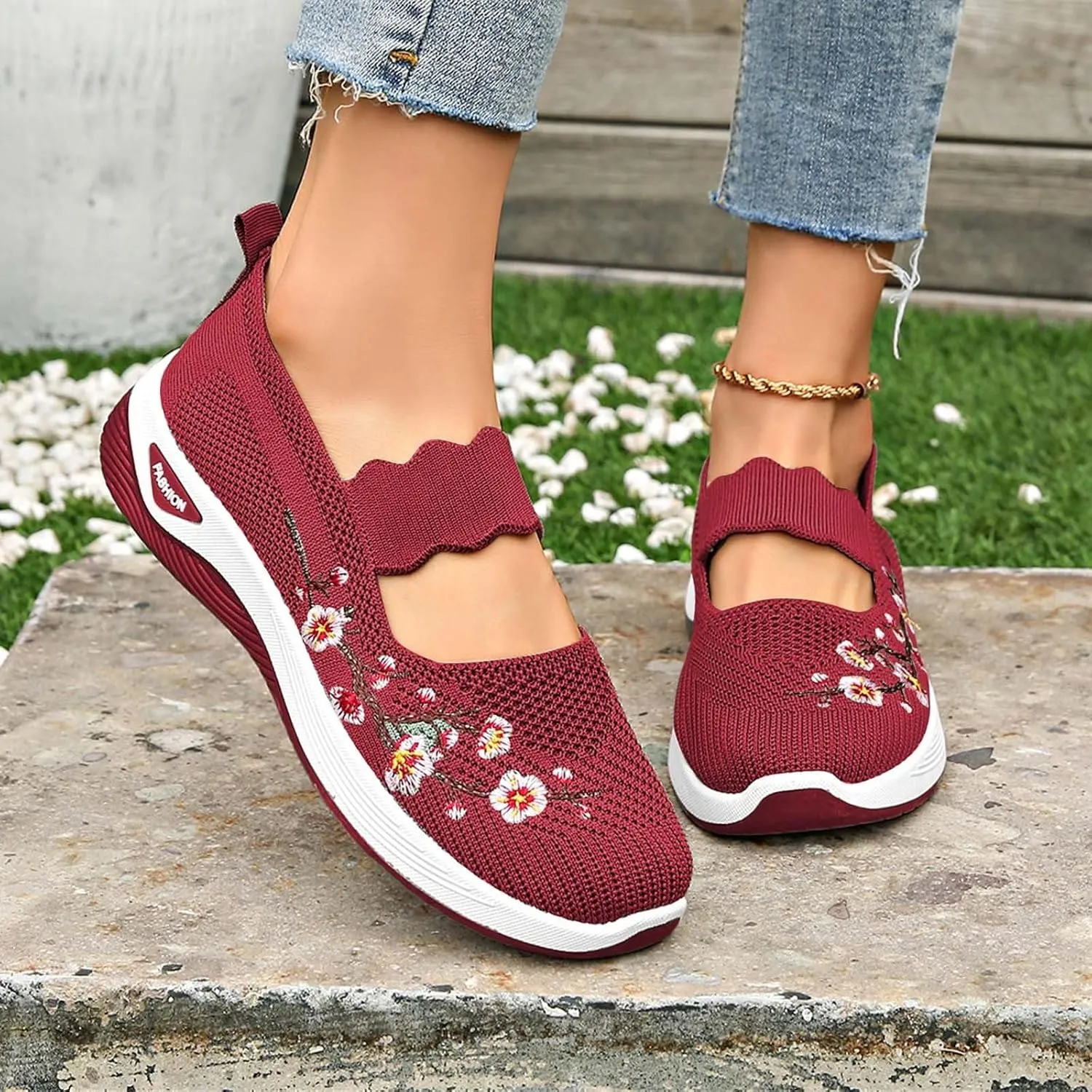 Comfortwear Shoes for Women Comfortable Orthowalk Orthopedic Shoes Breathable Mesh Fashion Printed Orthotic Sneakers