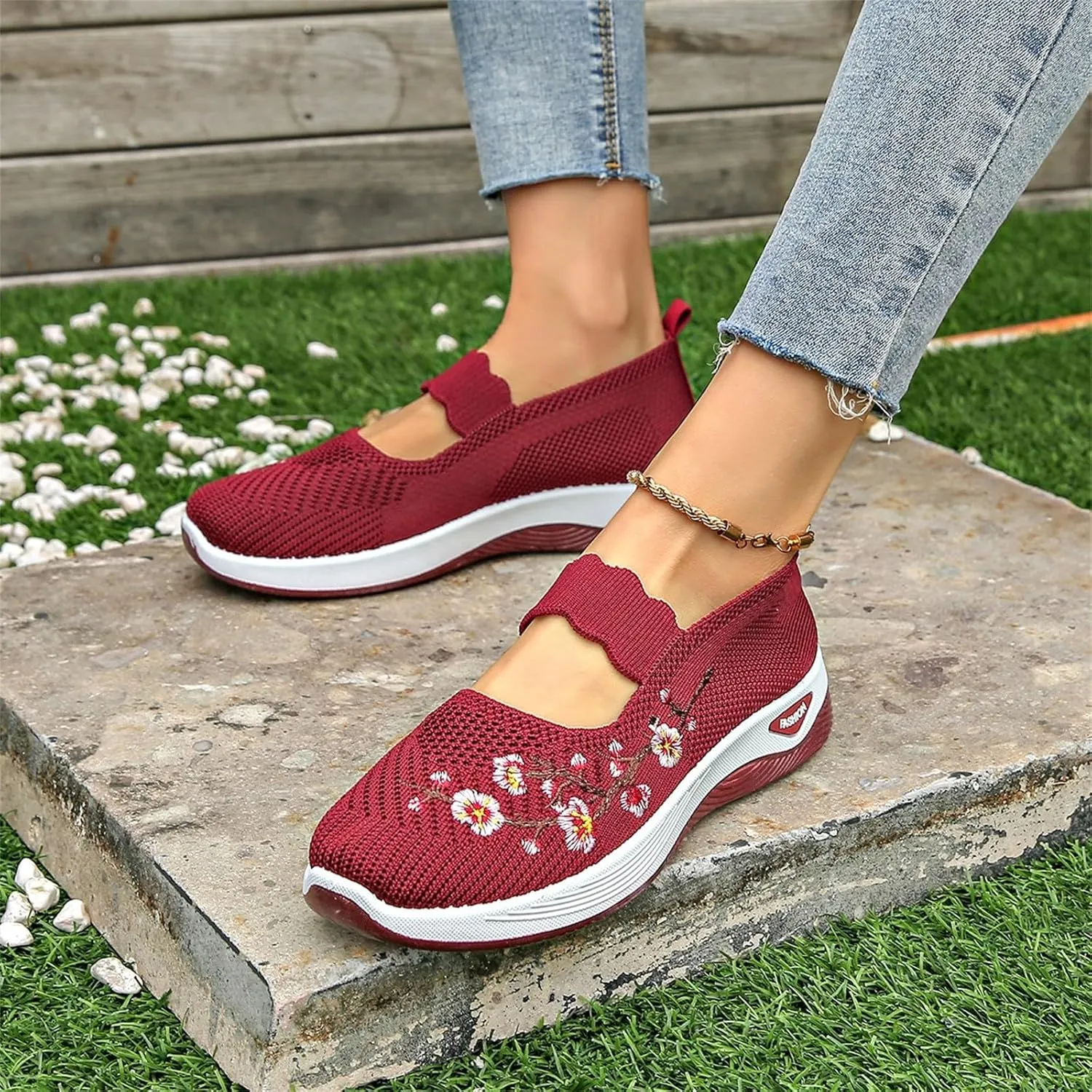 Comfortwear Shoes for Women Comfortable Orthowalk Orthopedic Shoes Breathable Mesh Fashion Printed Orthotic Sneakers