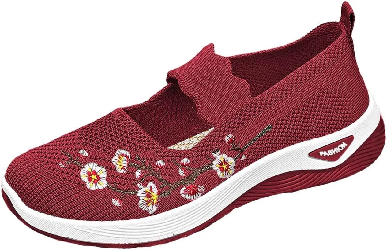 Comfortwear Shoes for Women Comfortable Orthowalk Orthopedic Shoes Breathable Mesh Fashion Printed Orthotic Sneakers