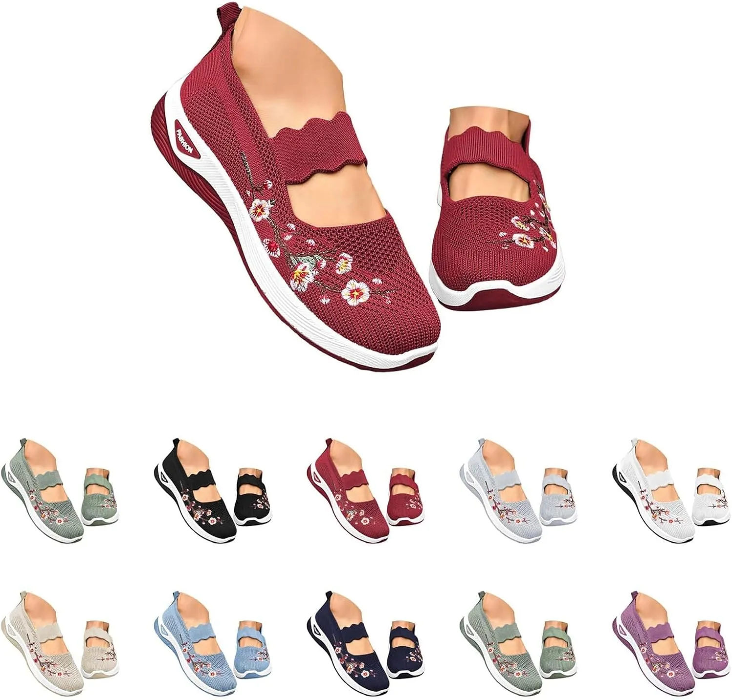 Comfortwear Shoes for Women Comfortable Orthowalk Orthopedic Shoes Breathable Mesh Fashion Printed Orthotic Sneakers