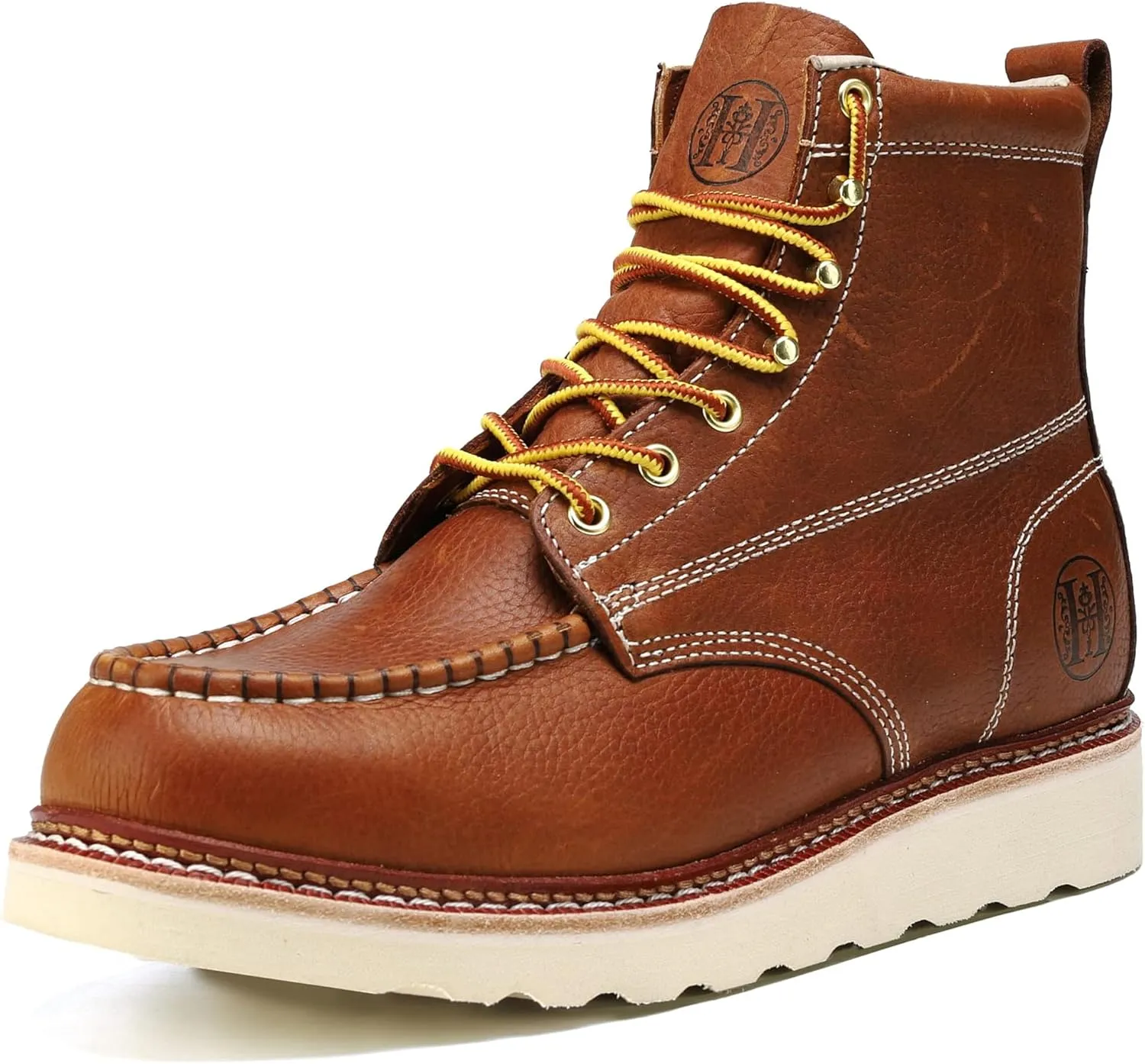 CONRAD Men's Moc Toe Safety Work Boots: 6" & 8" Soft Toe, Composite Toe, Waterproof, Slip Resistant, Puncture-proof EH Safety Boots