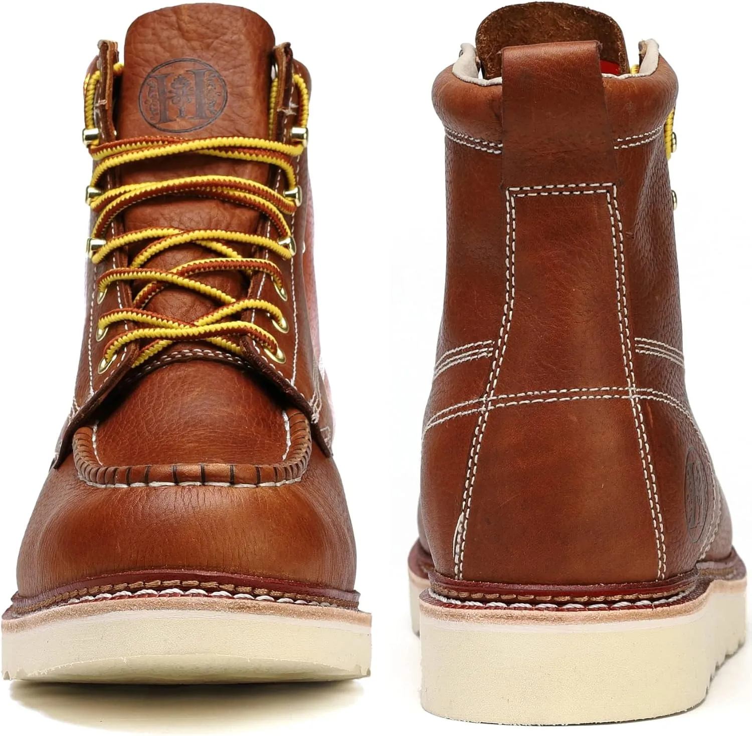 CONRAD Men's Moc Toe Safety Work Boots: 6" & 8" Soft Toe, Composite Toe, Waterproof, Slip Resistant, Puncture-proof EH Safety Boots