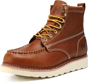 CONRAD Men's Moc Toe Safety Work Boots: 6" & 8" Soft Toe, Composite Toe, Waterproof, Slip Resistant, Puncture-proof EH Safety Boots