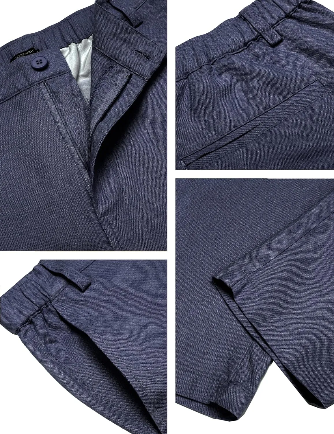 COOFANDY Men's Cotton Linen Pants Elastic Waist Lightweight Casual Pants Relaxed Fit Yoga Beach Pants with Pockets