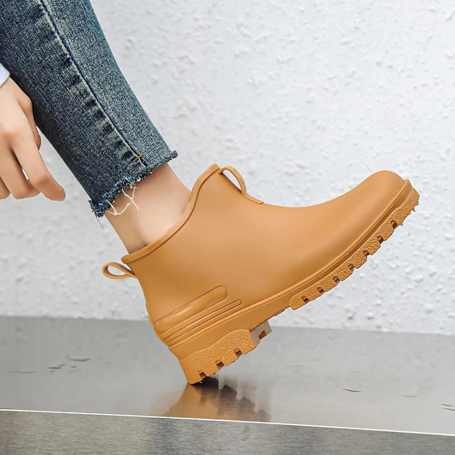 Couple Rain Shoes Outside Wear Versatile Water Shoes Thick Bottom Comfortable Non Slip Kitchen Rubber Shoes Men and Women Rain Boots for Women with Chickens
