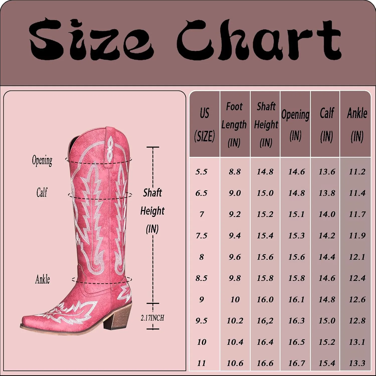 Cowboy Boots for Women - Classic Embroidered Western Cowgirl Knee Boots, Sharp Tip Thick Heel Side Zipper Retro Rural Fashion Tall Boots