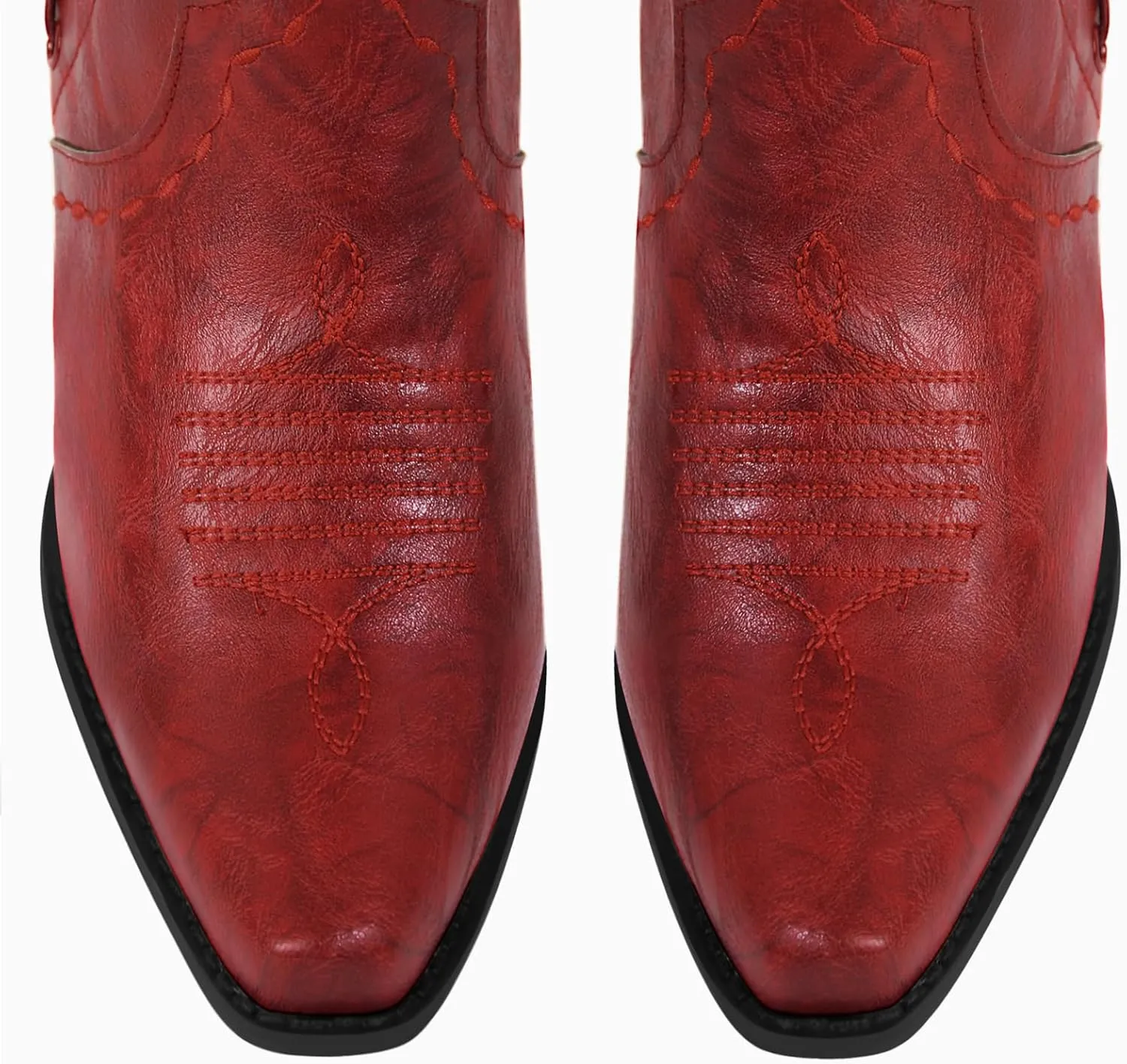 Cowboy Boots for Women Wide Calf Embroidered Western Cowgirl Boots Pointed Toe Over-The-Knee High Lace-Up Boots