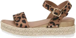 CUSHIONAIRE Melissa Espadrille Platform Sandals For Women with Adjustable Ankle Strap and Memory Foam Insole-Comfortable Womens Sandals for Summer