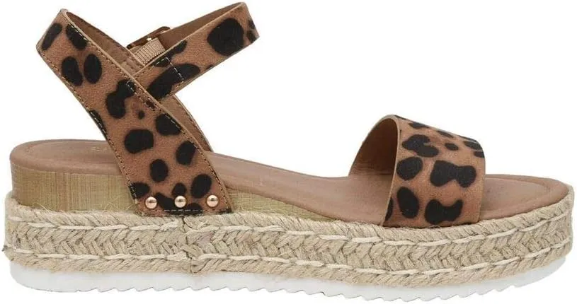 CUSHIONAIRE Melissa Espadrille Platform Sandals For Women with Adjustable Ankle Strap and Memory Foam Insole-Comfortable Womens Sandals for Summer