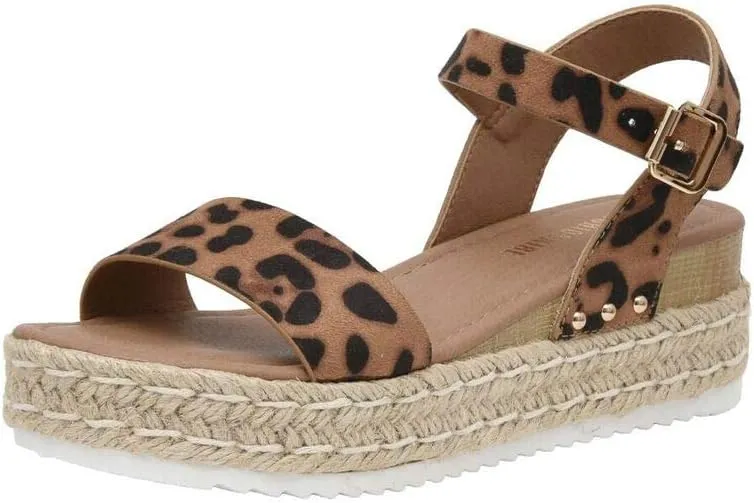 CUSHIONAIRE Melissa Espadrille Platform Sandals For Women with Adjustable Ankle Strap and Memory Foam Insole-Comfortable Womens Sandals for Summer