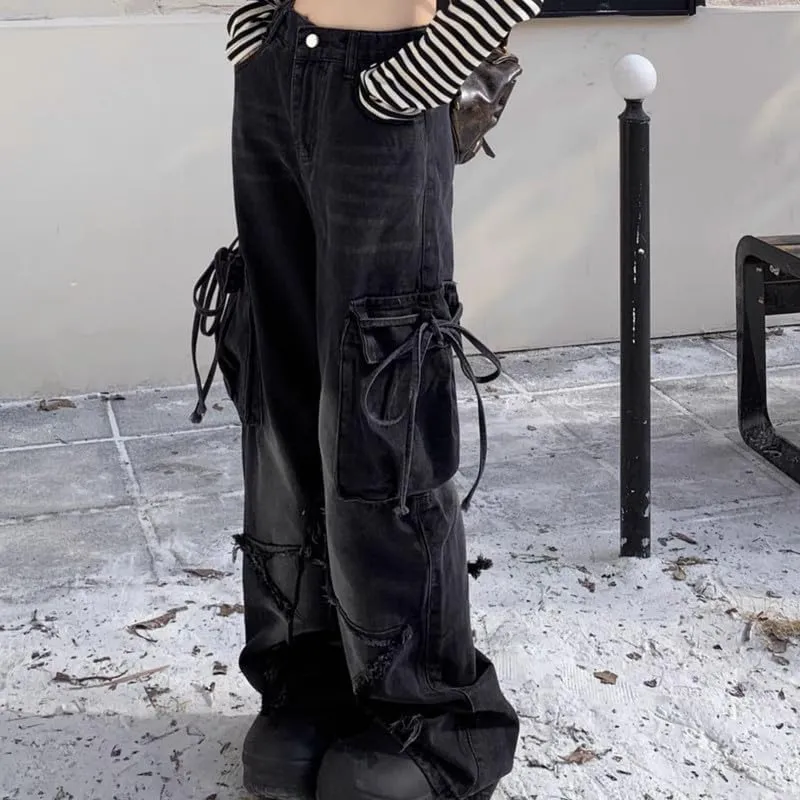 Cute Baggy Jeans Y2k for Women Girls Star Heart Butterfly Pants Aesthetic Streetwear Gothic Clothing