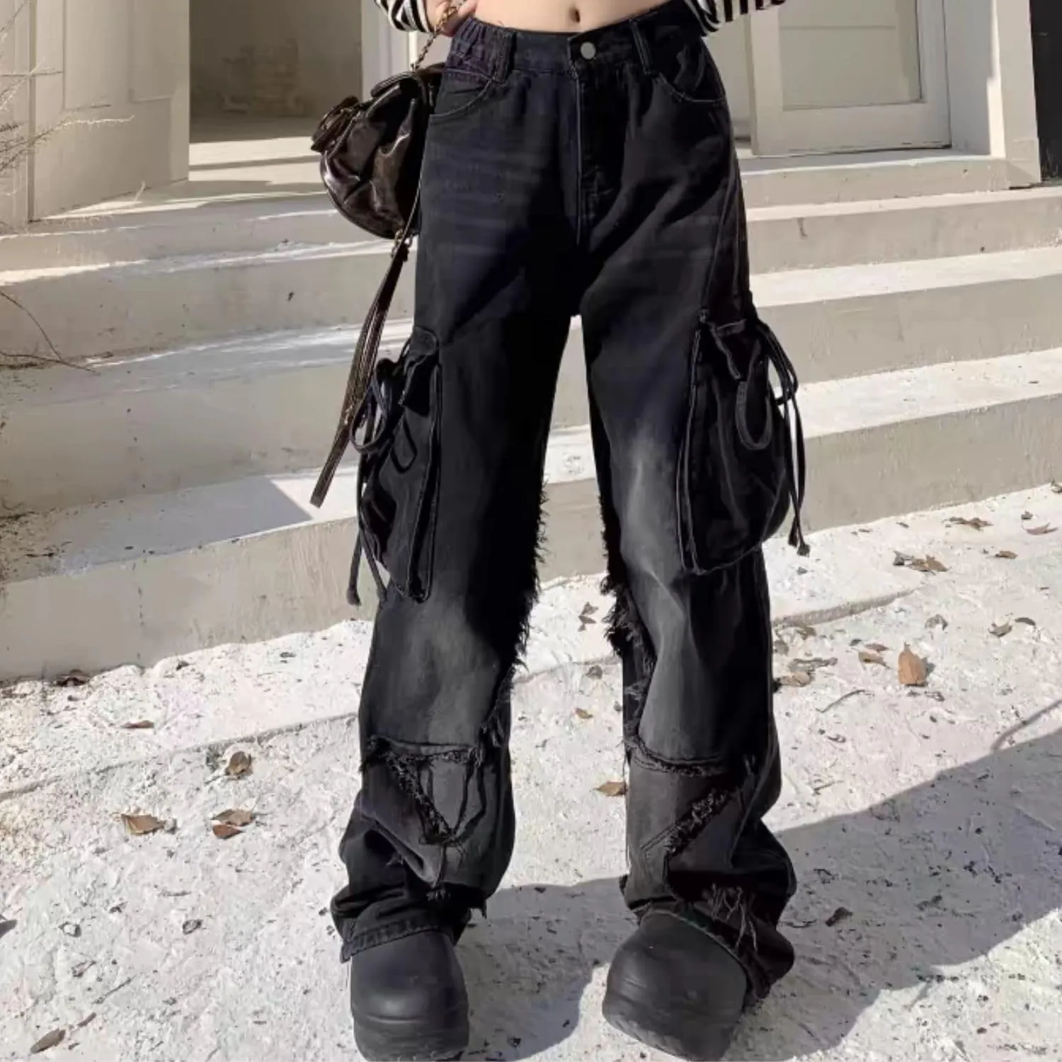 Cute Baggy Jeans Y2k for Women Girls Star Heart Butterfly Pants Aesthetic Streetwear Gothic Clothing