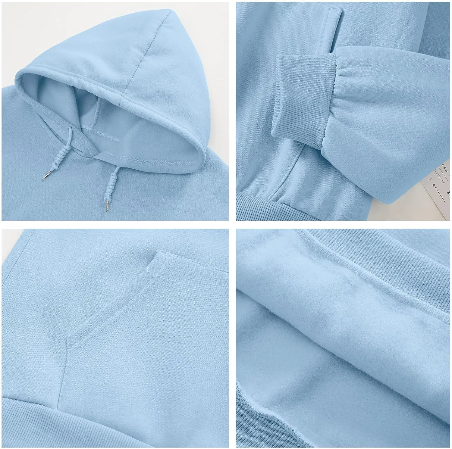 Cute Plain Hoodies for Women Teen Girls Aesthetic Fleece Solid Sweatshirt Pullover Long Sleeve Basic Tops