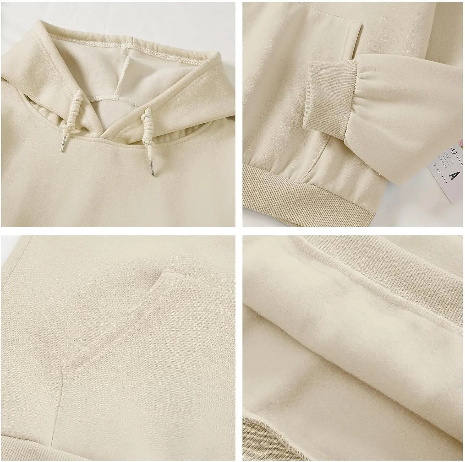Cute Plain Hoodies for Women Teen Girls Aesthetic Fleece Solid Sweatshirt Pullover Long Sleeve Basic Tops