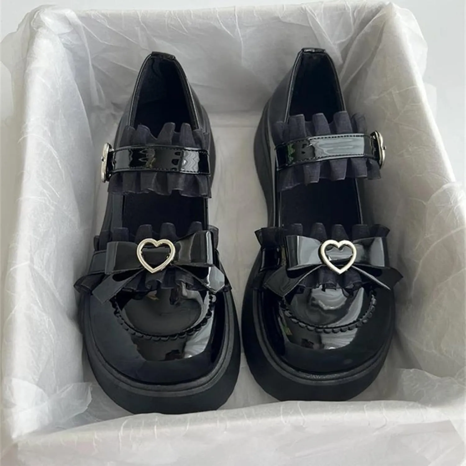 Cute Sweet Mary Jane Shoes Chunky Low Heel Lolita Wedges T-Straps Oxfords Gothic Punk Platform Round Toe Dress Shoes