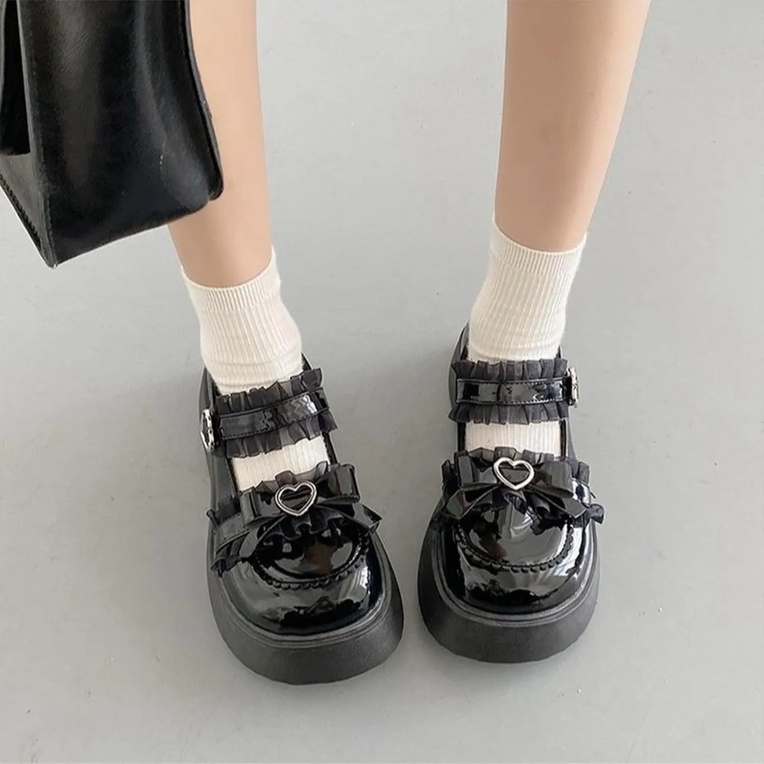 Cute Sweet Mary Jane Shoes Chunky Low Heel Lolita Wedges T-Straps Oxfords Gothic Punk Platform Round Toe Dress Shoes