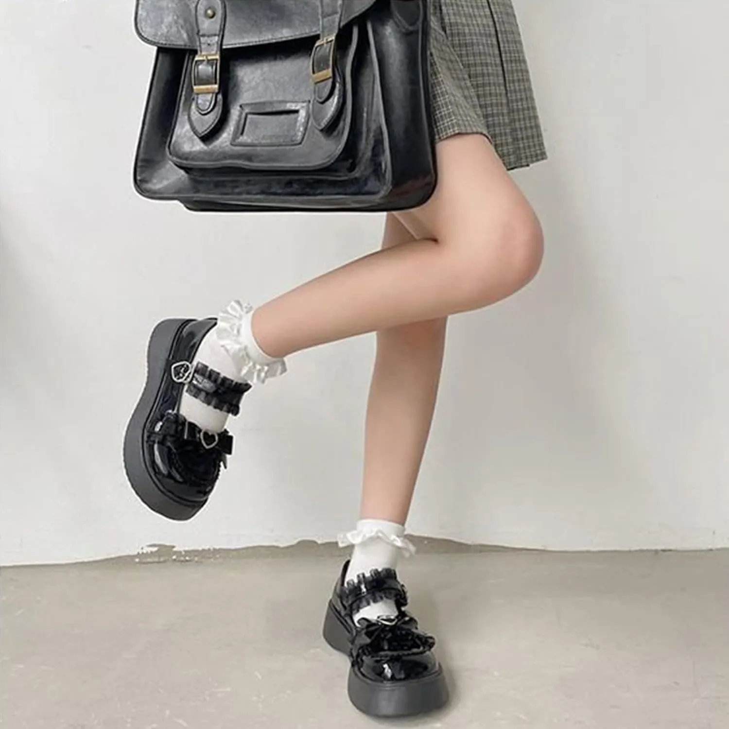 Cute Sweet Mary Jane Shoes Chunky Low Heel Lolita Wedges T-Straps Oxfords Gothic Punk Platform Round Toe Dress Shoes