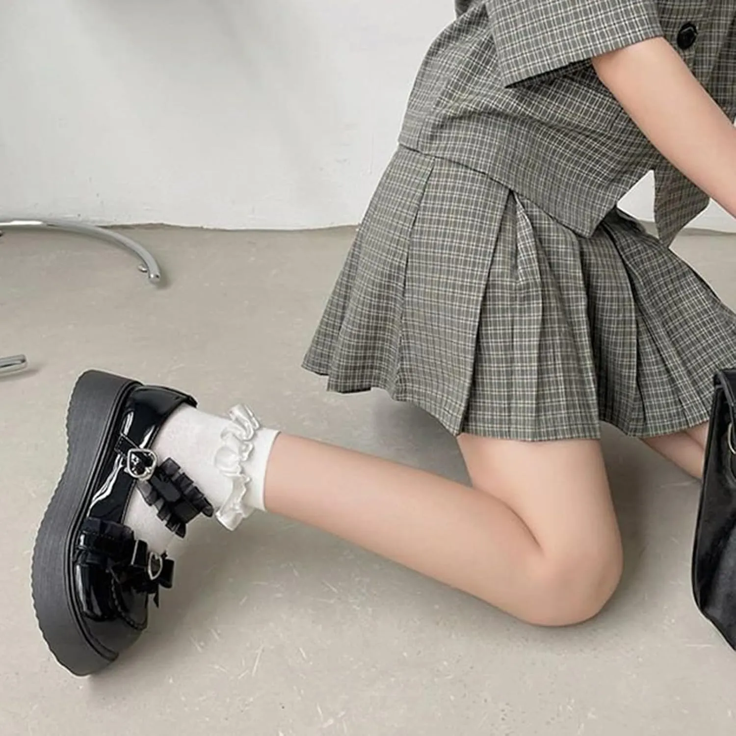 Cute Sweet Mary Jane Shoes Chunky Low Heel Lolita Wedges T-Straps Oxfords Gothic Punk Platform Round Toe Dress Shoes