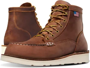 Danner 6” Bull Run Moc Toe Work Boots for Men - Oiled Full-Grain Leather Upper with Non Slip Wedge Outsole and 3-Density Cushion Footbed, EH Resistant