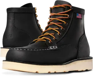 Danner 6” Bull Run Steel Toe Work Boots for Men - Oiled Full-Grain Leather with Non Slip Wedge Outsole and 3-Density Cushion Footbed, EH Resistant