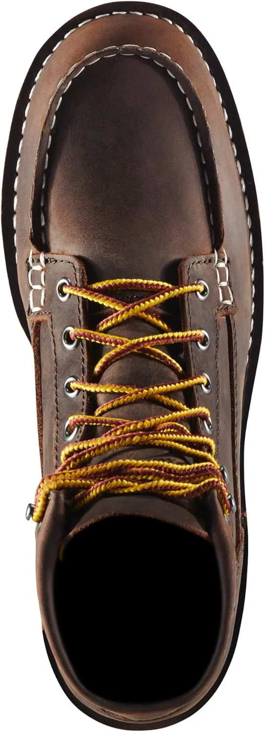 Danner 6” Bull Run Steel Toe Work Boots for Women - Oiled Full-Grain Leather Moc Toe Upper with Non Slip Wedge Outsole & Cushion Footbed, EH Resistant