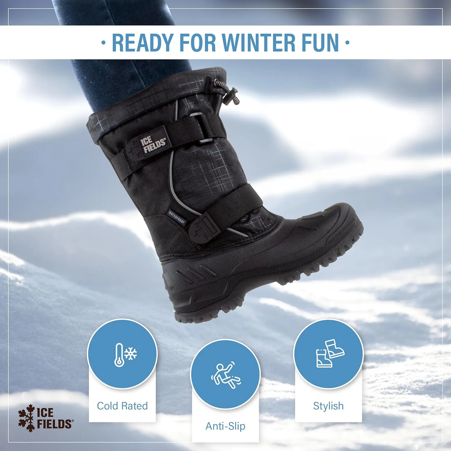 Darrell Little and Big Kid High Snow Winter Boots, Warm, Insulated, Waterproof Shell