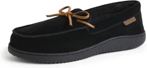 Dearfoams Men's Woodstock Energy Return Comfort Indoor/Outdoor Memory Foam Moccasin with Tie Slipper
