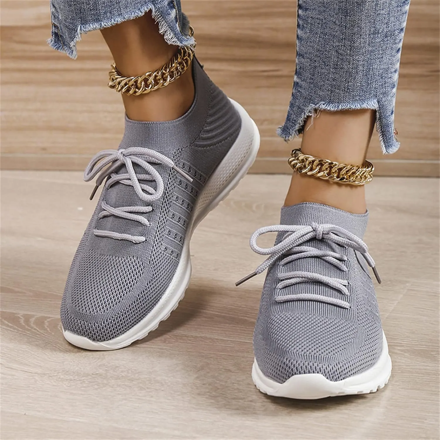 Dheva-C Orthopedic Sneakers for Women, Comfortable Orthopedic Shoes for Your Feet Womens Fashion Lace Up Non-Slip Sneakers Anti-Slip Patchwork Casual Lace Up Non-Slip Walking Shoes