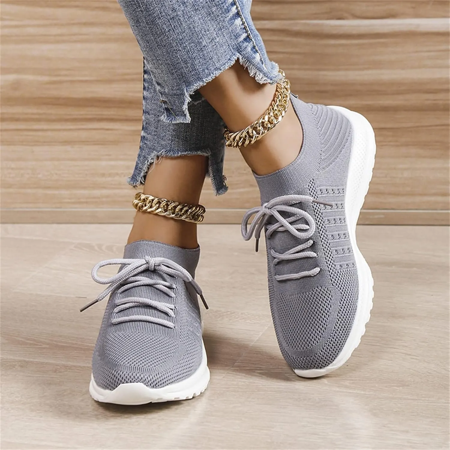 Dheva-C Orthopedic Sneakers for Women, Comfortable Orthopedic Shoes for Your Feet Womens Fashion Lace Up Non-Slip Sneakers Anti-Slip Patchwork Casual Lace Up Non-Slip Walking Shoes