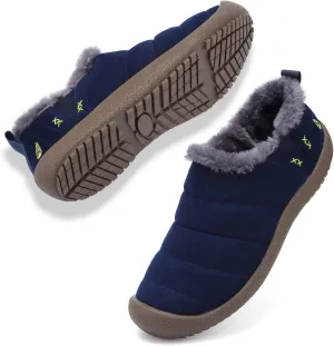 DimaiGlobal Men's Snow Boots Winter Boots Warm Ankle Boots Slip On Fur Lined Booties Water Resistant Outdoor Walking Shoes 6-13US