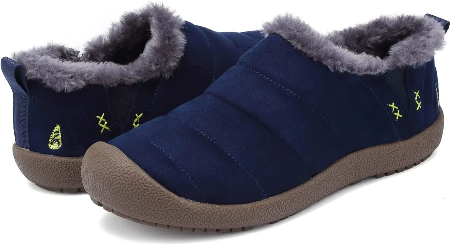 DimaiGlobal Men's Snow Boots Winter Boots Warm Ankle Boots Slip On Fur Lined Booties Water Resistant Outdoor Walking Shoes 6-13US