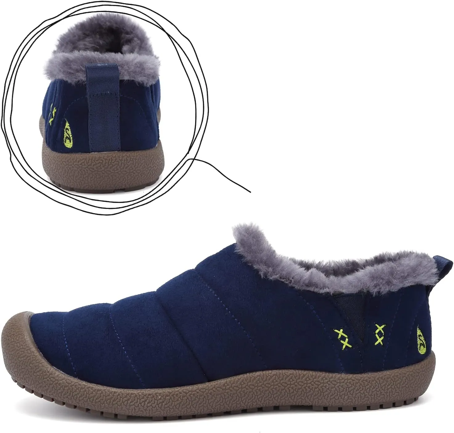 DimaiGlobal Men's Snow Boots Winter Boots Warm Ankle Boots Slip On Fur Lined Booties Water Resistant Outdoor Walking Shoes 6-13US